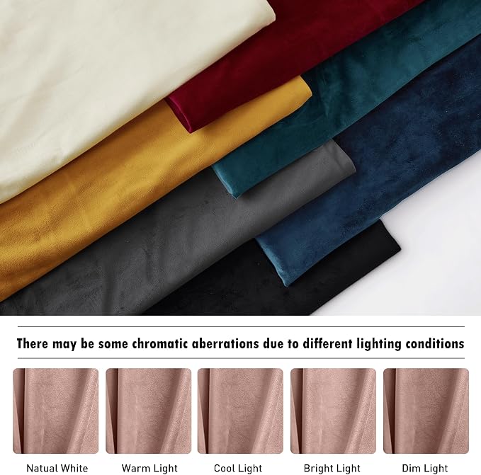 RYB HOME Velvet Room Divider Curtains for Space Separation, Noise Reduce Barrier for Nursery, Large Window Curtains for Sliding Glass Door, Dusty Pink, W 62 x L 84, 2 Panels Set