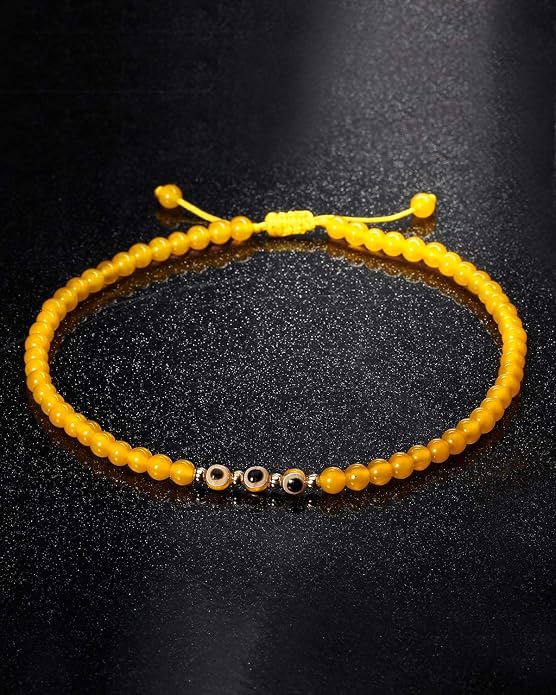 Evil Eye Ankle Bracelets for Women Beads Anklets Beach Accessiory Gemstone Healing Crystal Adjustable