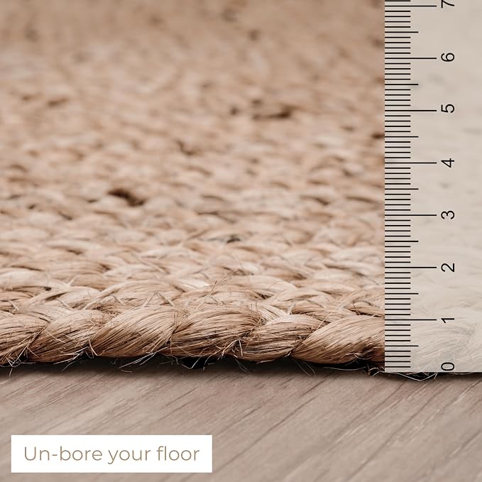 RAJRANG Handwoven Jute Area Rug 2.5 x 4 Feet, Natural Boho Reversible Rectanglular Braided Rugs for Entryway, Front Door Mat