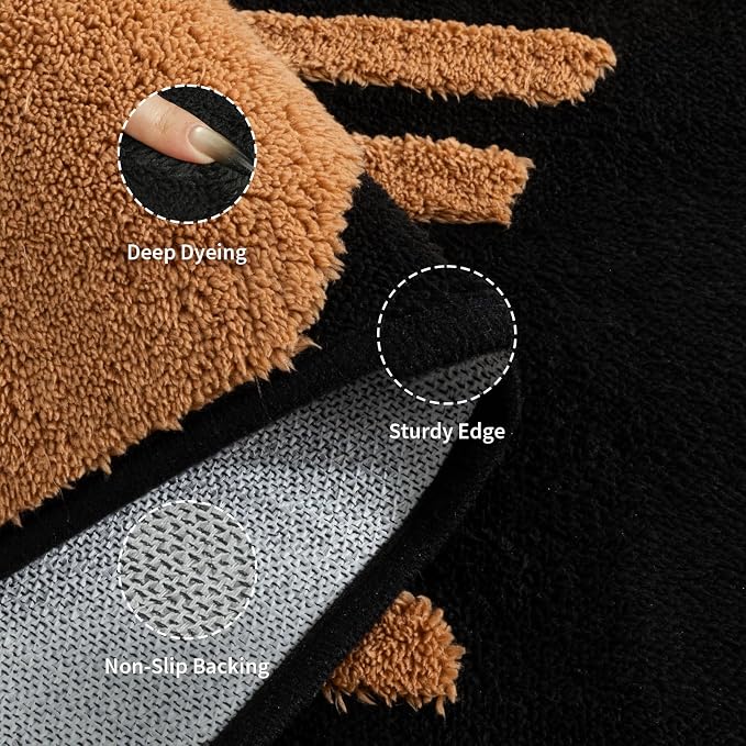 YIHOUSE Black and Gold Washable 5x7 Area Rugs for Living Room Non Slip | Modern 3D Textured Rug for Bedroom Entryway, High and Low Pile, Soft Carpet for Dining Room Playroom Home Office Decor