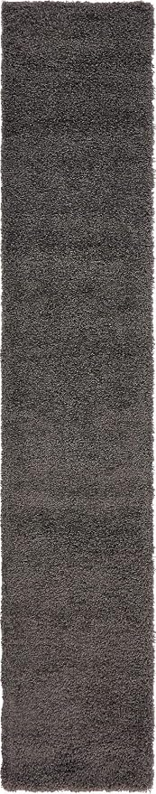 Unique Loom Solid Shag Collection Area Rug (2' 6" x 13' 1" Runner, Graphite Gray)