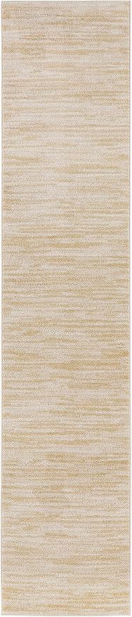 Nourison Home Nourison Essentials Ivory Gold 2'2" x 7'6" Area Rug - Easy Clean, Non Shedding, Bed Room, Living Room, Dining Room, Kitchen (8' Runner)