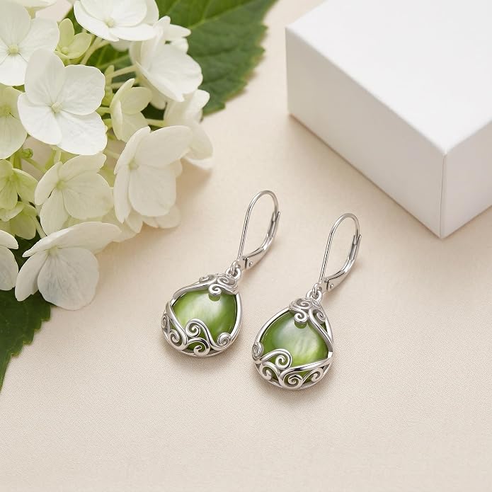 Teardrop Tree of Life/Filigree Earrings for Women Dangle Leverback Earrings Jewelry Gift Anniversary For Her