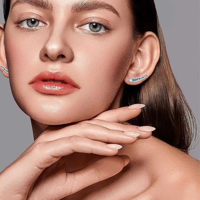 Ear Climbers Earrings for Women Sterling Silver Vintage Ear Crawler Earrings Jewelry Gifts for Women