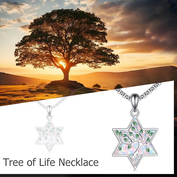 ONEFINITY Tree of Life Necklace 925 Sterling Silver Abalone Shell Celtic Knot Pendant Necklace for Women Jewelry