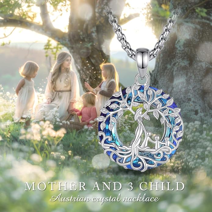 Vito 925 Sterling Silver Tree of Life Necklace for Women, Mother Tree Pendant for Mom Mother Necklace Mother's Day Jewelry Gift for Wife Grandma, 18/22 Inch Chain