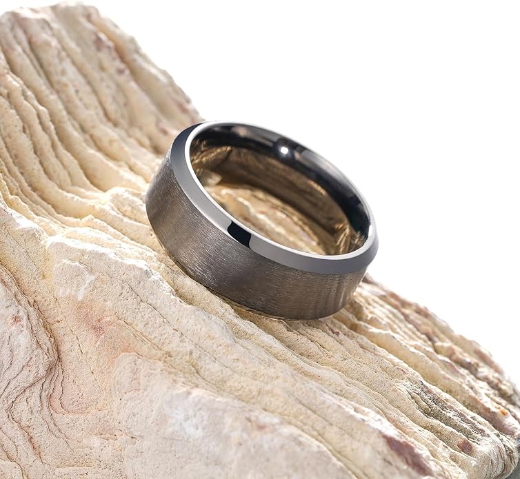King Will Titanium Wedding Band for Men Women- 3-10mm Width Black/Sliver/Gold High Purity Titanium Promise Wedding Ring Comfort Fit for Daily Wear Size 6-14