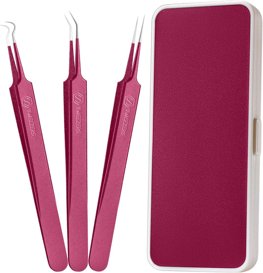 WSYUB Blackhead Remover Tweezers,Professional Facial Blackhead Tweezers,Ingrown Hairs TweezersPimple Popper Tool Kit, Dermatologist Tweezers for Acne Removal, Extraction Tweezers