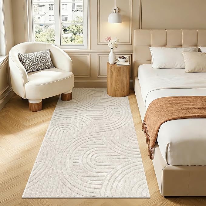 Pauwer Area Rugs for Living Room 3x6, Non Slip Washable Modern Rug, Beige | Soft Fluffy, Boho Neutral, Indoor Floor Carpet, For Bedroom Entryway Dining Room Nursery Farmhouse
