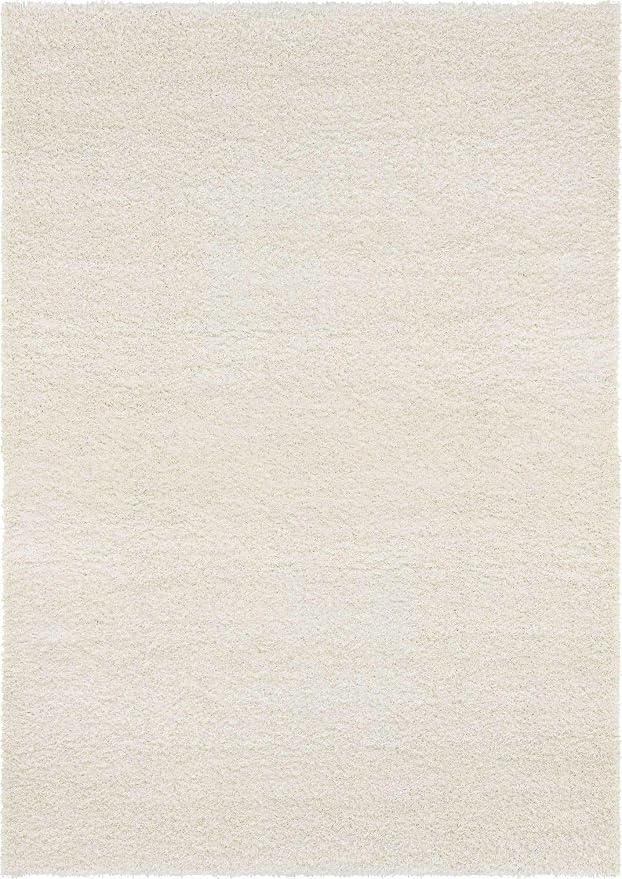Unique Loom Solid Shag Collection Area Rug (10' x 13' 11" Rectangle, Snow White)