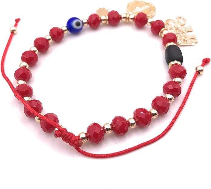 SIFRIMANIA Positive Energy Evil Eye Talisman Genuine Azabache Red Adjustable Protection Bracelet for Women