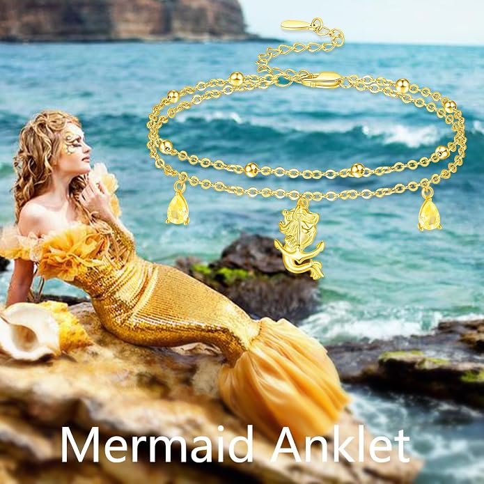 Palpitate Anchor/Infinity/Mermaid Anklets Nautical Ankle Bracelet 925 Sterling Silver Elegance Anklets Jewelry Christmas Gifts for Women