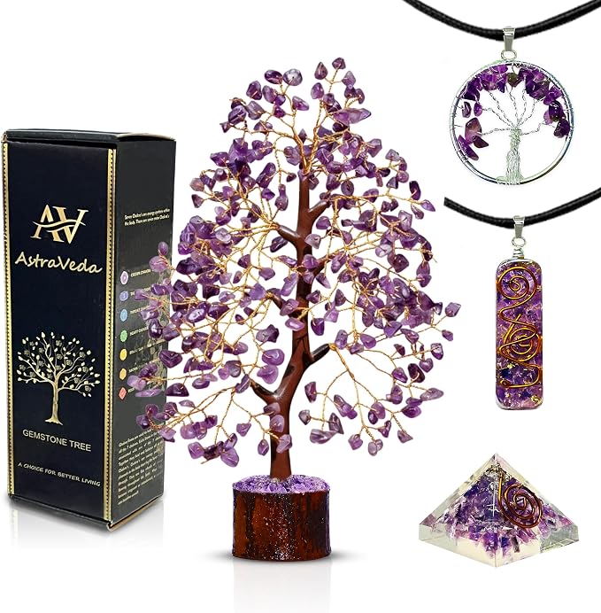 Amethyst Crystal Tree, Chakra Gemstone Gift for Feng Shui Healing