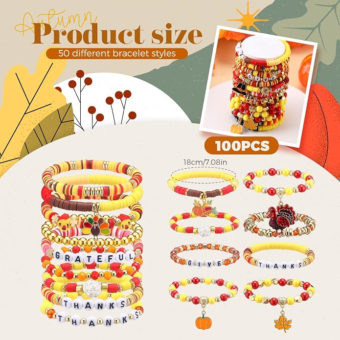 Equsion 100 Pcs Preppy Friendship Bracelets for Women Heishi Surfer Clay Stackable Bead Easter Boho Y2k Bracelets Gifts