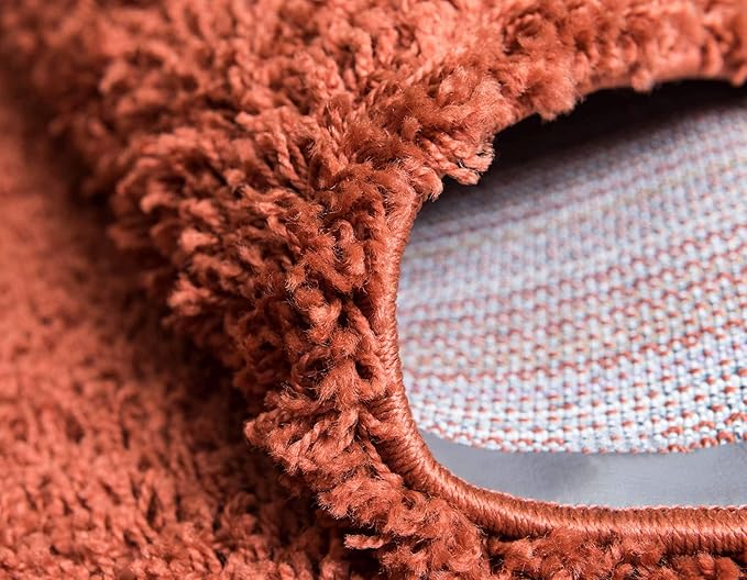 Unique Loom Solid Shag Collection Area Rug (2' x 3' 1" Rectangle, Terracotta)