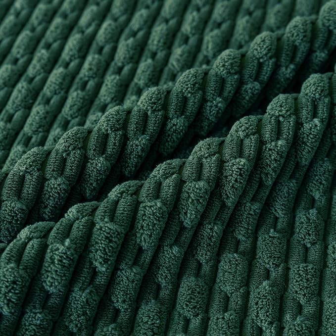 Set of 4 Dark Green Decorative Throw Pillow Covers 12x20 Inch Corduroy Pillow Covers for Bed Couch Sofa Living Room Soft Cushion Cases