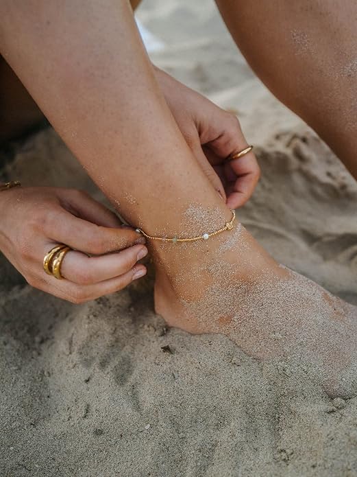 Purelei® Anklet Sundial Shell – 14K Gold plated stainless steel jewelry – Water-resistant anklet for women – Fashion jewelry for your individual look