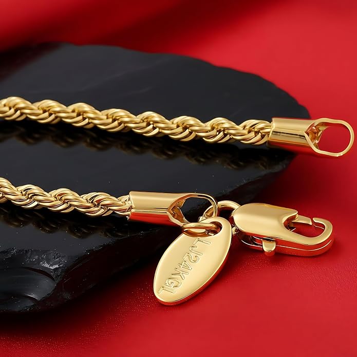 LIFETIME JEWELRY Gold Anklets for Women - 2mm Rope Chain Ankle Bracelet - 24k Real Gold Plated, Made in USA Since 1987 with Lifetime Replacement