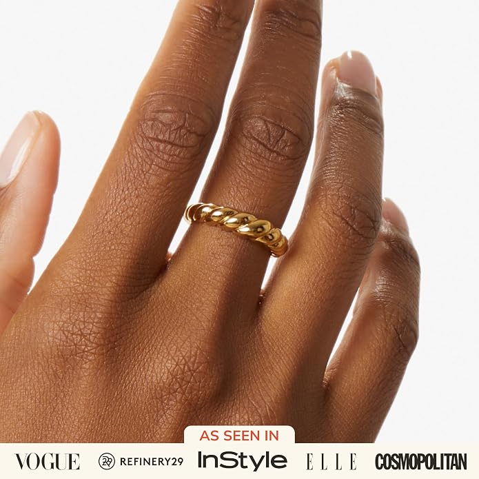 Ana Luisa Gold Rings for Women - 14K Gold Plated Rings for Women Non Tarnish - Trendy Stacking Ring for Daily Wear - Twisted, Heart, Eternity Ring Styles - Hypoallergenic & Water-Resistant Jewelry