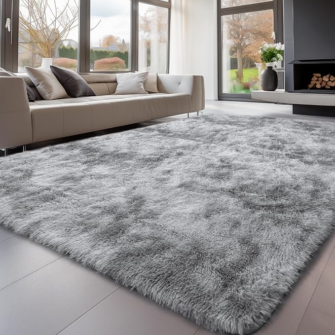 Sour Lemon 6x9 Area Rugs for Bedroom, Living Room Fluffy Rug, Large Area Rug Shag Shaggy Carpet Soft Plush Furry Bedside Rugs, Machine Washable Area Rugs for Kids Girls Boys Home Decor Anti Slip