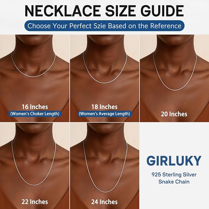 2mm Snake Chain 925 Sterling Silver Chain Necklace for Women, 18k Gold Plated Chains for Women with Push-button Clasp Durable Women’s Chains Necklace, 16 18 20 22 24 Inch