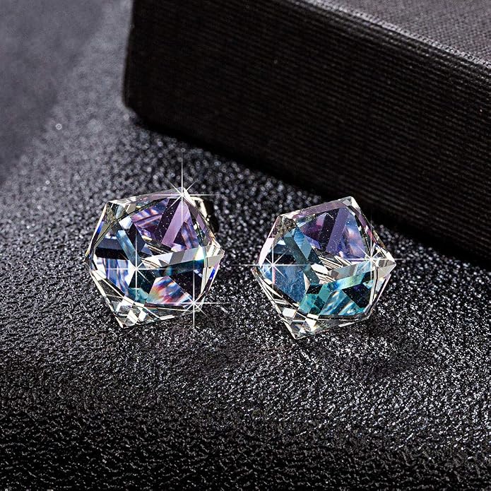 EVEVIC Color Changing Cubic Austrian Crystal Pendant Necklaces for Women 14K Gold Plated Hypoallergenic Jewelry
