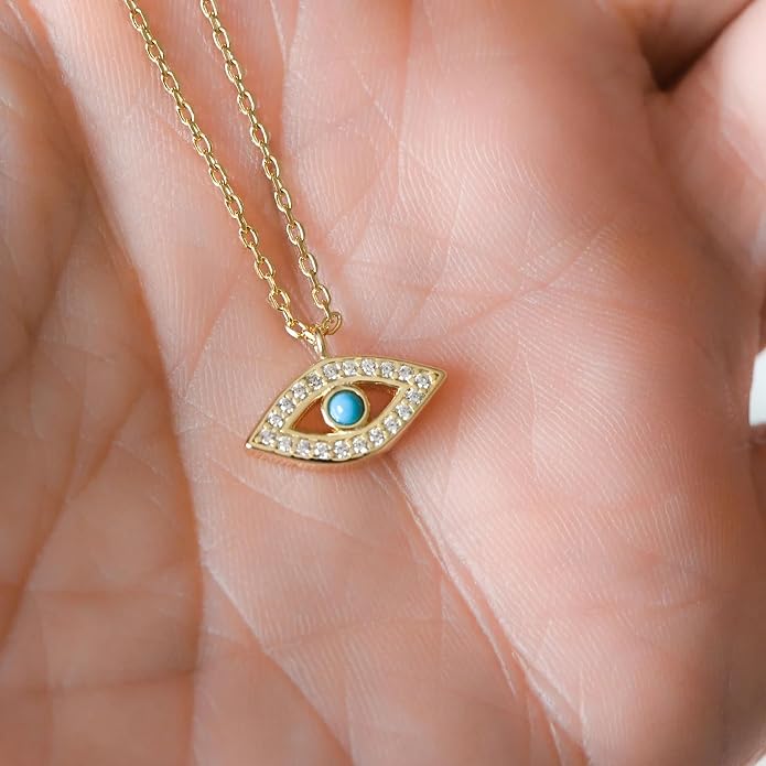 Collner 14K Gold Heart Pendant Necklace for Women Dainty Star Necklace Tiny Evil Eye Choker Necklace Boho Crescent Moon Necklace Minimalist Jewelry