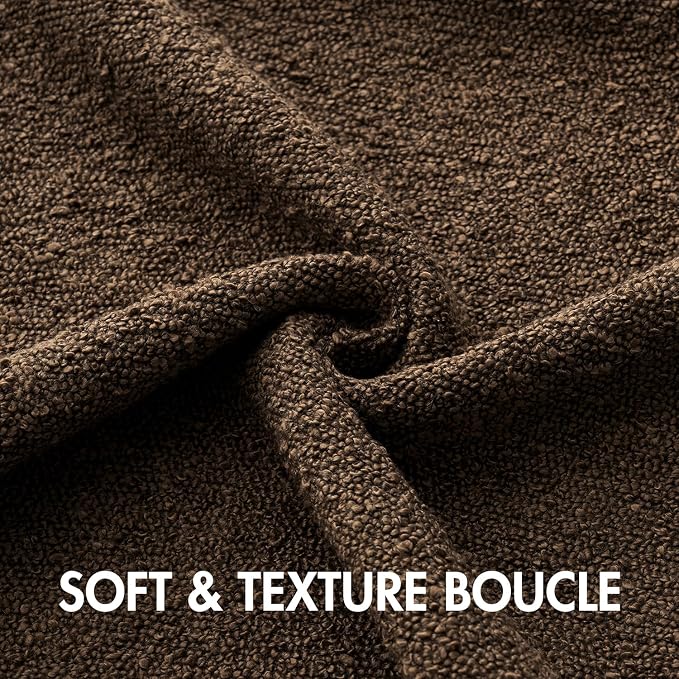 MIULEE 18x18 Decorative Lumbar Boucle Couch Pillow Covers Brown | Set of 2 Textured Neutral Fall Autumn Throw Pillow Covers, Accent Solid Pillowcases, Sofa Living Room Home Decor