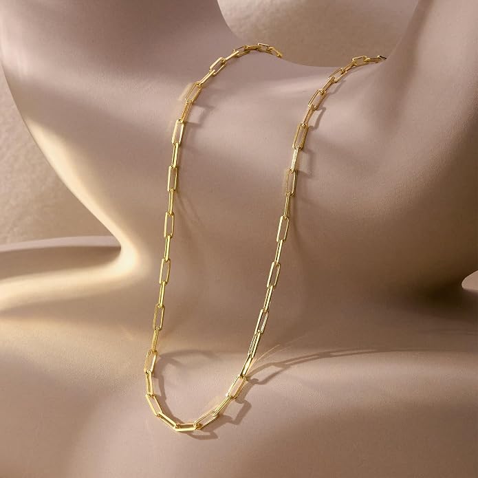 BAYLAY Gold Chain Necklace for Women - 18K Gold Plated Necklace Chain Dainty Gold Necklace for Women Gold Chain Gold Necklace Gold Jewelry Gifts Size 16/18/20/22/24/26 Inch