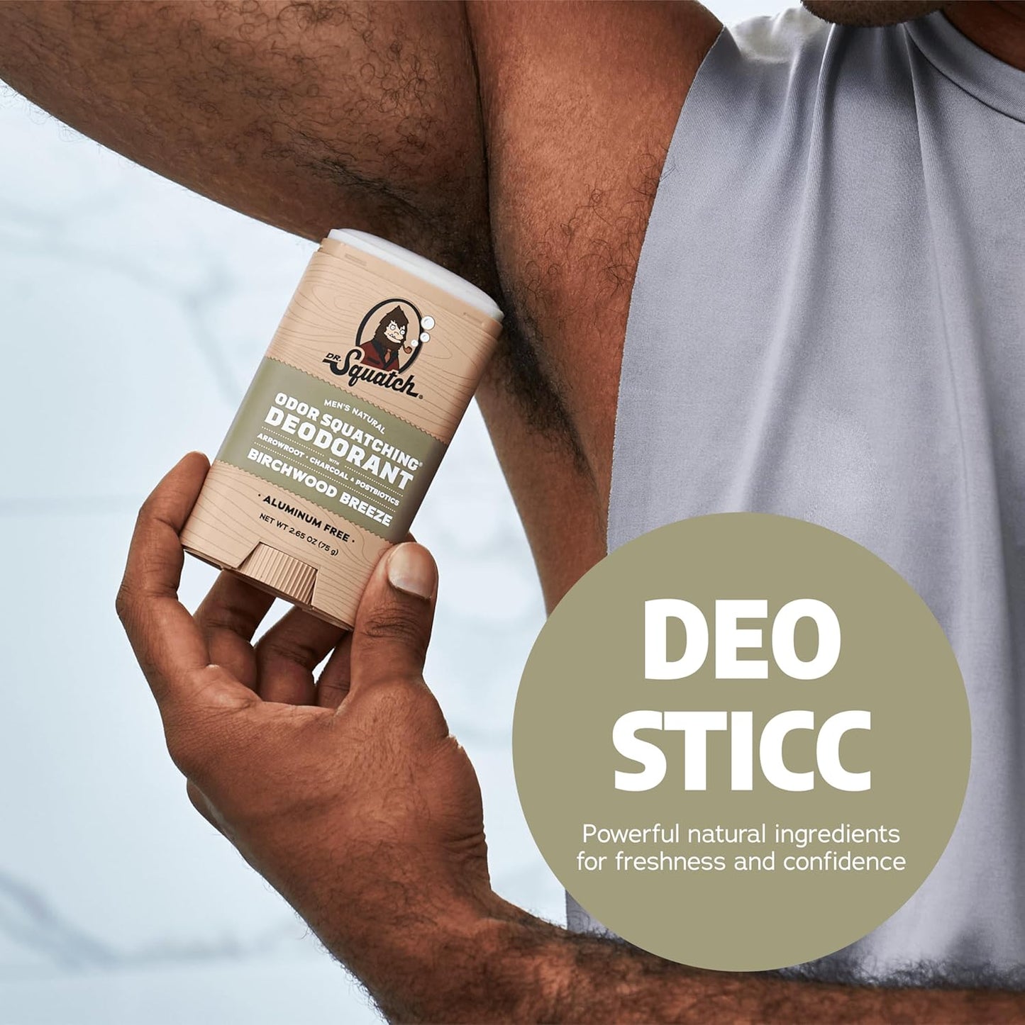Dr. Squatch Natural Deodorant for Men - Odor-Squatching Aluminum Free - Birchwood Breeze (2.65 oz, 3-Pack)