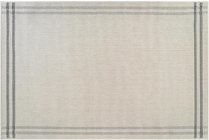 Luul Home Easy Jute Rugs 2x3 Bordered Bone Color Living Room Indoor Outdoor Door Mat for Patio and Kitchen Rug High Traffic Washable Easy to Clean Solid Boho Woven Design Outside Carpet (2 x 3)