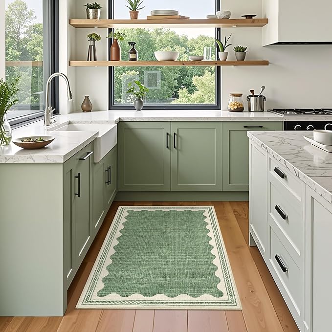 GarveeHome Scalloped Rug