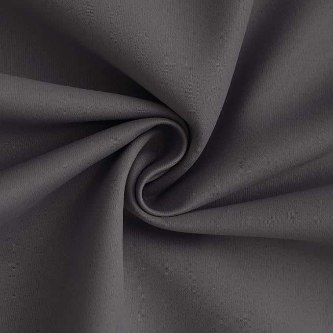 Yakamok Dove Grey 100% Blackout Curtains 84 Inches Long 50" Wide 2 Panel | Blackout Curtain Panels for Bedroom, 2 Thick Layers Grommet Top Thermal Insulated Drapes with White Back for Living Room