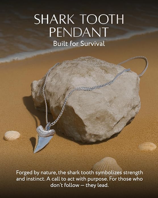 RTZN® Pendant Necklace for Men – Premium Stainless Steel Silver Pendant Necklace with 22" Chain – Waterproof & Non-Tarnish Small Pendants for Men – Bold Symbols of Strength & Legacy