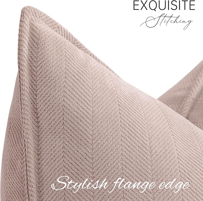 ZWJD Dusty Pink Valentine Pillow Covers 20x20 Set of 2 Chenille Throw Pillow Covers with Elegant Design Soft and Luxurious Decorative Throw Pillows for Couch, Bed, and Home Decor