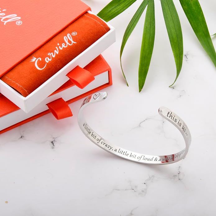 Carviell Bracelet - Gifts for Women – Inspirational, Friendship, Love, Mom, Daughter, Sister, Christian, Graduation, Memorial & Wedding Gifts – 100+ Phrases – Stainless Steel, Gift-Ready