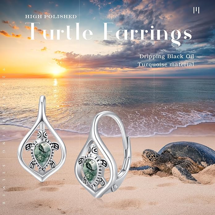 Cute Animal Leverback Earring 925 Sterling Silver Summer Bohemia Beach Theme Earrings for Women