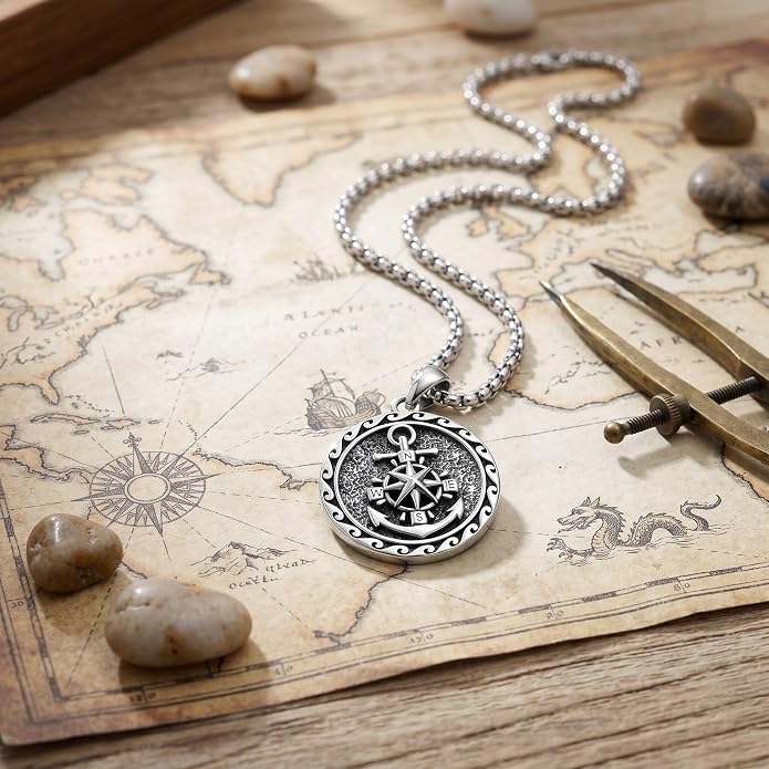Lion/Anchor/Yggdrasil/Empty Tomb Pendant Necklace Stainless Steel 22+2 Chain Jewelry For Men Father Women Unisex