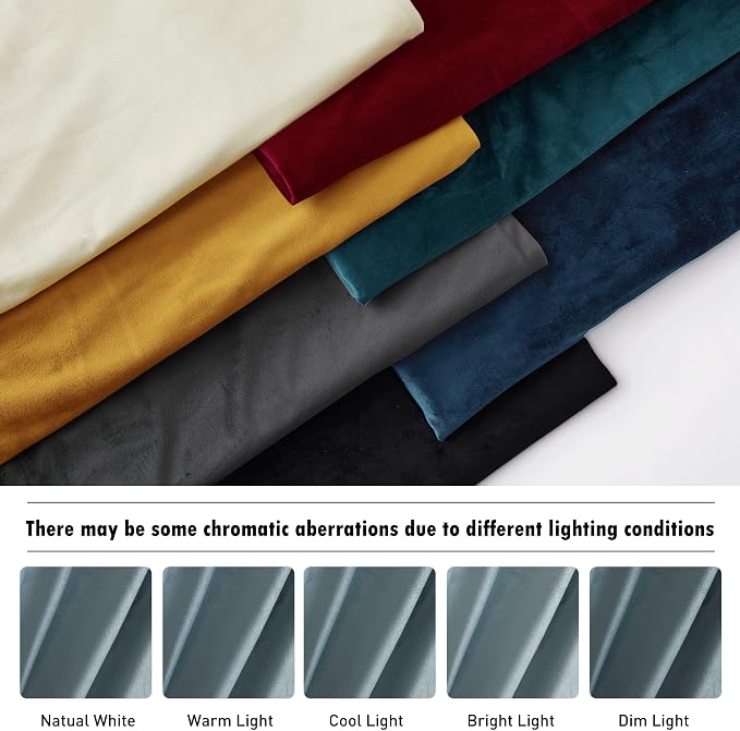 RYB Home Blue Velvet Curtains 96 inches - Blackout Curtains for Living Room, Thermal Insulated Noise Reducing Panels Soft Luxury Window Decor for Bedroom, Stone Blue, W52 x L96 inches, 2 Panels