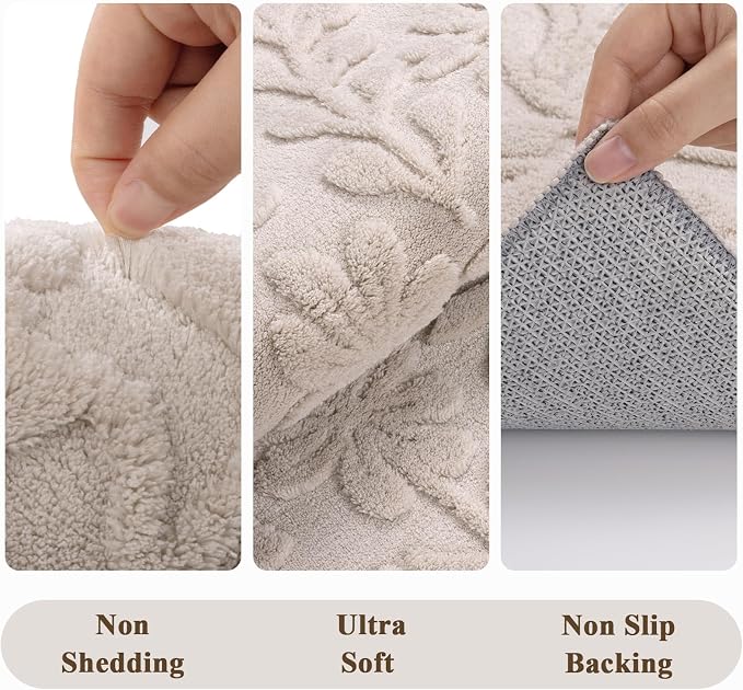 Vaukki 8x10 Area Rug for Living Room, Soft Fluffy Washable Modern Floral Indoor Floor Mat, Non Slip Shaggy Boho Accent Throw Carpet for Bedroom, Living Room, Nursery and Dining Room, Beige