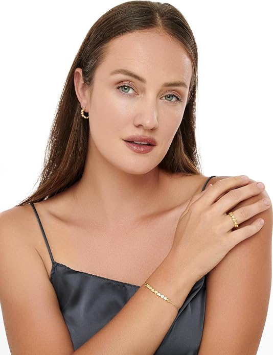 DEVATA Gold or Rhodium Plated Sterling Silver 925 – Eternity, Band Ring for Women – Heart, Knot, Clover, Infinity, Mariner, Cable, Curb, Cuban, Figaro, Daisy, Rope, Ribbed, Dome