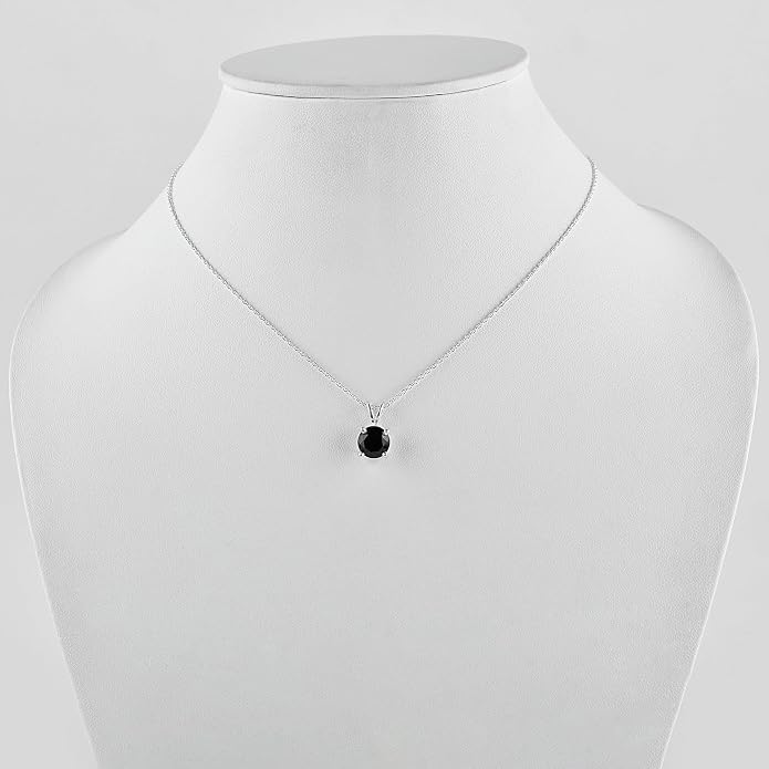 OdrillionGems Natural Gemstone Pendant Necklace, 925 Sterling Silver, Healing Crystal, Birthstone, Round Faceted, Handmade, Women Jewelry, Christmas Gift 16+2inch