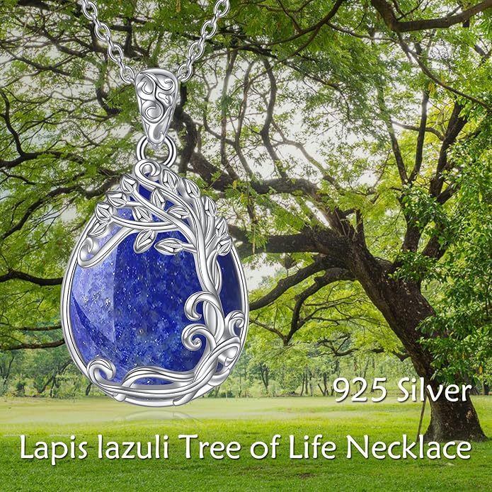YAFEINI 925 Sterling Silver Moonstone Necklace Filigree Teardrop Pendant Necklace Jewelry for Women Girls