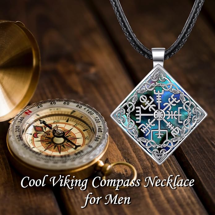 URONE Men Viking Pendant Necklace Sterling Silver Norse Viking Jewelry
