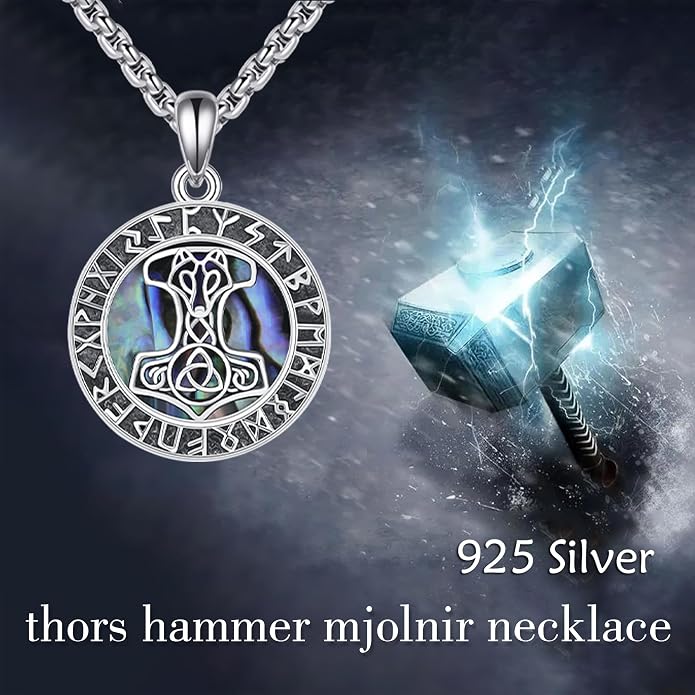 Viking Compass Necklace Sterling Silver Runes Vegvisir Pendant Necklace Mothers Day Jewelry Gift for Women Mom