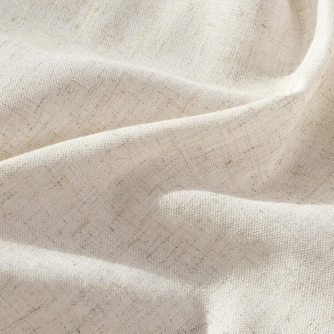 Aersas Natural Pinch Pleat Linen Curtains 102 Inch Length 2 Panels Set for Bedroom Dining Room Semi Sheer Linen Boho Farmhouse Neutral Window Curtains 102 Inches Long for Living Room Nursery 50x102