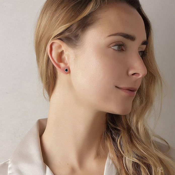 FindChic Hypoallergenic Sterling Silver Small Bar/Heart/Dot/Triangle/Butterfly/Lightning Studs Earrings Minimalist Geometric Jewelry Valentine Gifts for Women Men Girls, with Gift Box