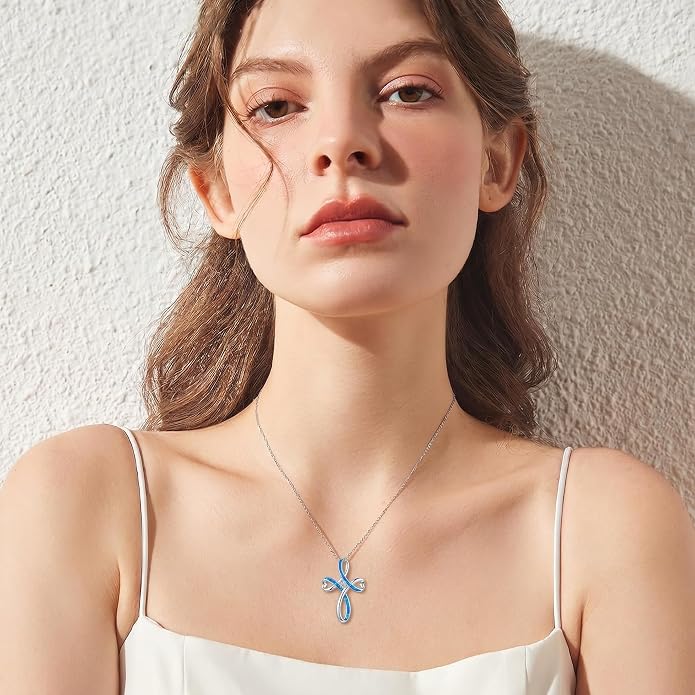 PELOVNY Celtic Knot Necklaces for Women 925 Sterling Silver Gemstone/Birthstone Teardrop Infinity Necklace Irish Celtic Pendant Jewelry Gifts for Mom Daughter Wife