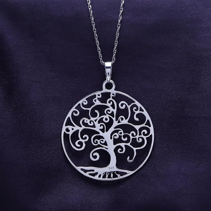 Jewel Zone US Tree of Life Filigree Pendant Necklace 14k Gold Over Sterling Silver