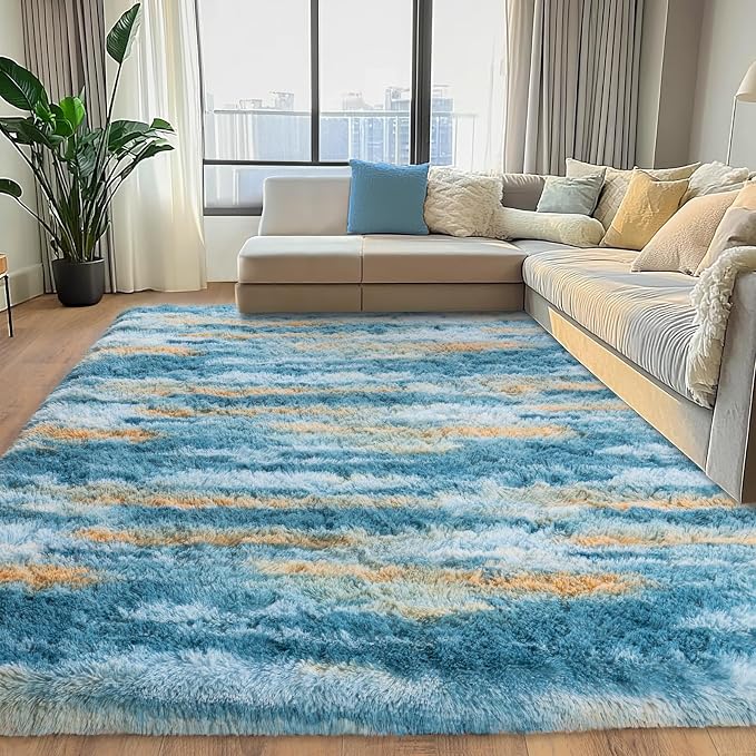 Pink Rugs for Bedroom Girls, 4x5.9 Shag Carpet for Living Room | Shaggy Shag Carpet, Soft and Comfy, Non Slip Big Fuzzy Carpet for Bedroom Nursery Kids Girls Boys Room Dorm Home Decor